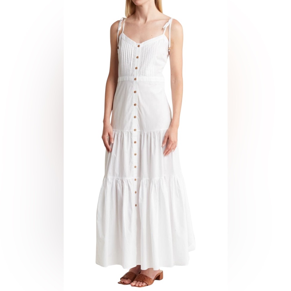 Veronica Beard Wind and Sea Maxi Dress white size medium